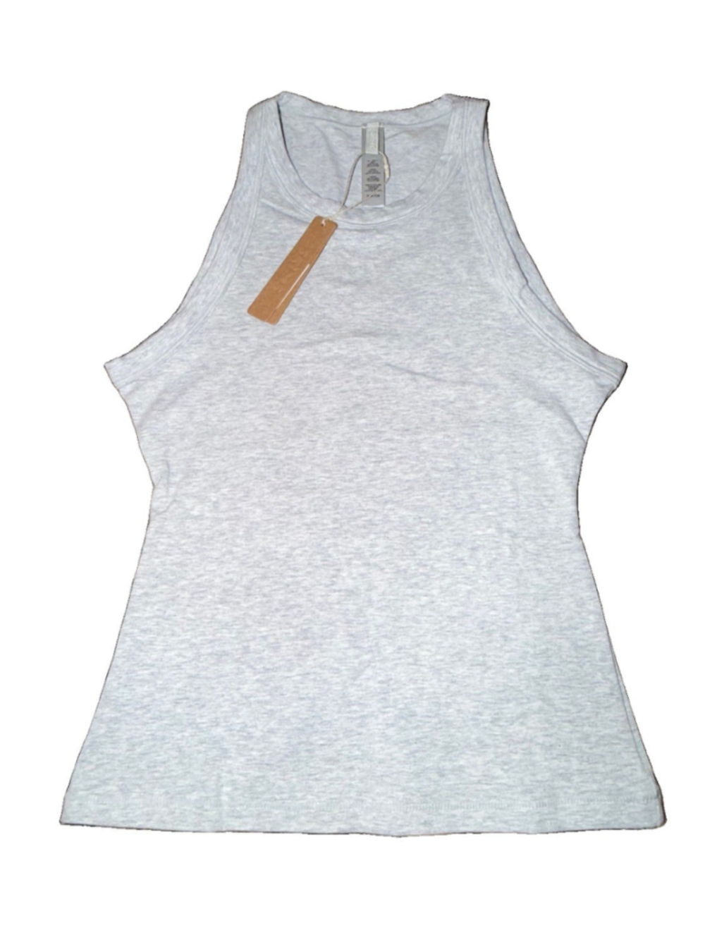 SKIMS COTTON JERSEY HIGH NECK TANK LIGHT HEATHER GREY COLOR SIZE SMALL